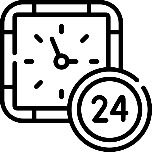 24 hours wall clock watch logistics icon