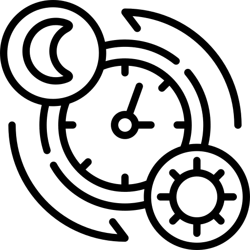 Day and night moon time watch icon