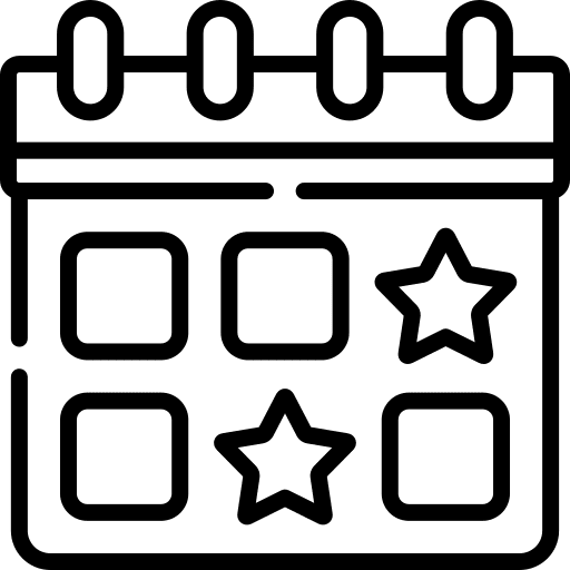 Event schedule star time and date icon