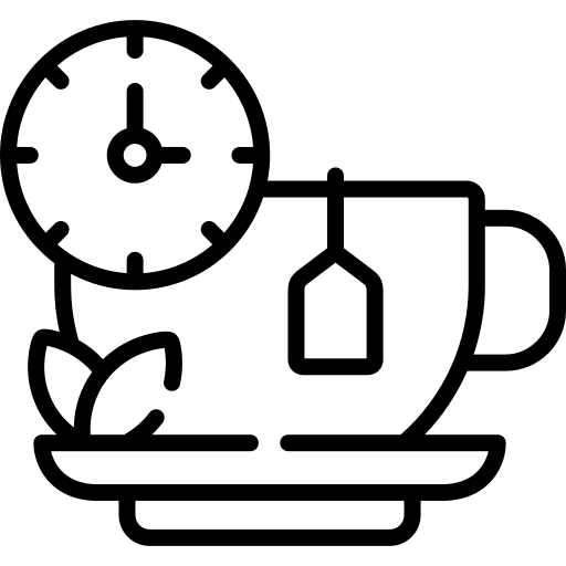 Tea time herbal tea time and date mug icon