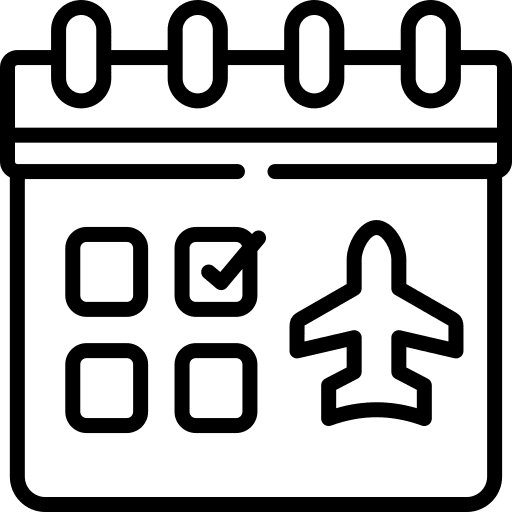 Travel calendar flight schedule icon