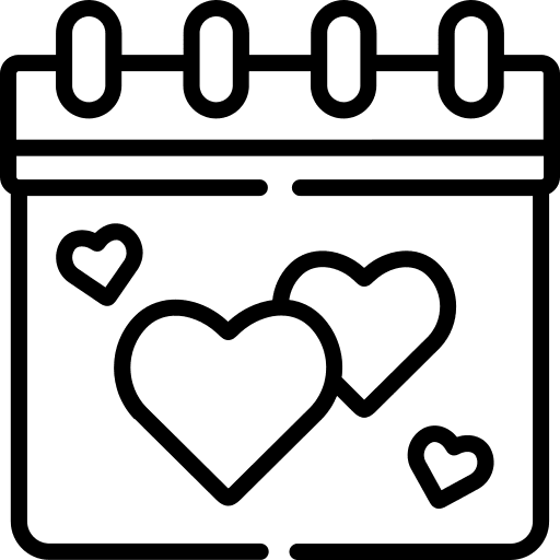 Valentines day heart event romantic date icon