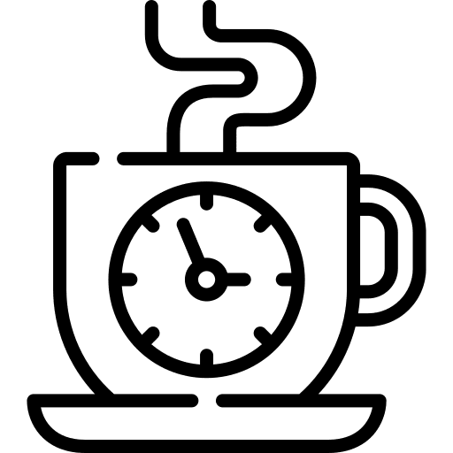 Coffee time clock cup drink icon