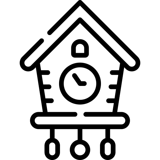 Cuckoo clock ornament time and date decoration icon