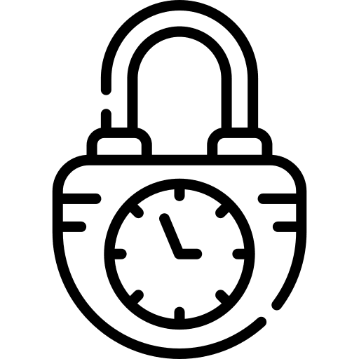 Padlock clock padlock time and date icon