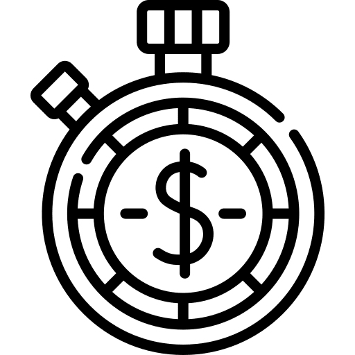 Time is money time and date timer chronometer icon