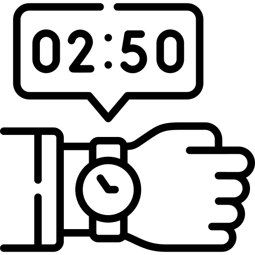 Wristwatch time and date time clock icon