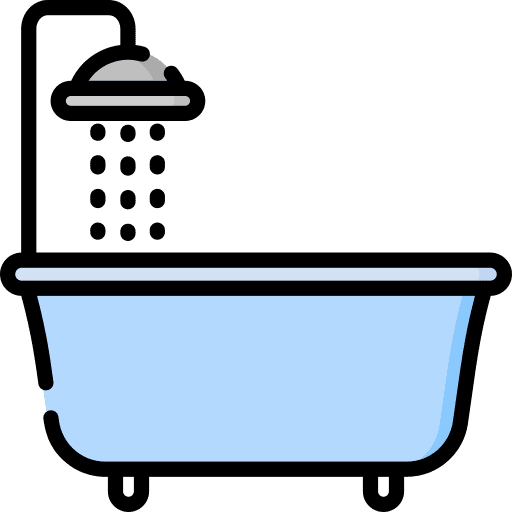 Bathtub shower head washing bath icon