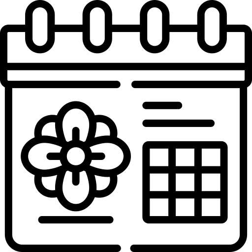 Spring time schedule flower icon