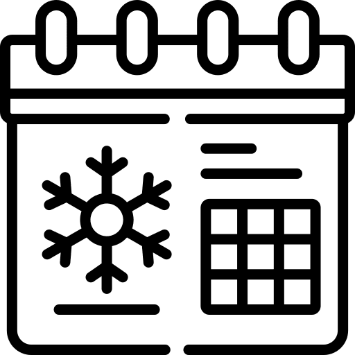 Winter calendar snowflake snow icon