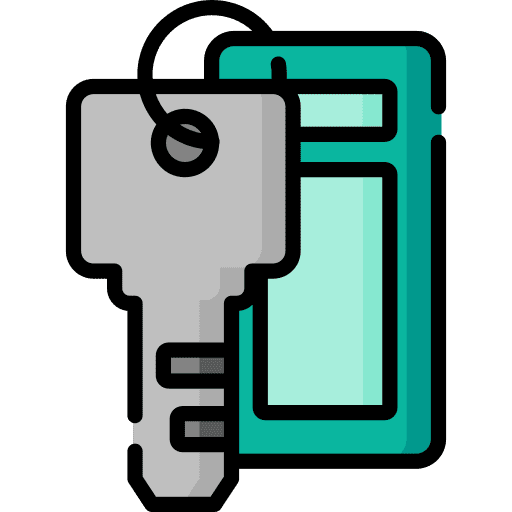 Door key security pass door key icon