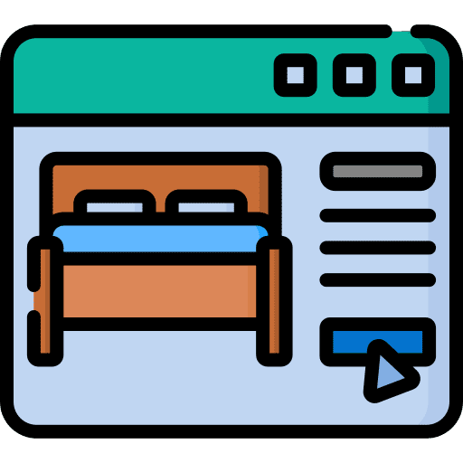 Online booking holidays website hotel icon