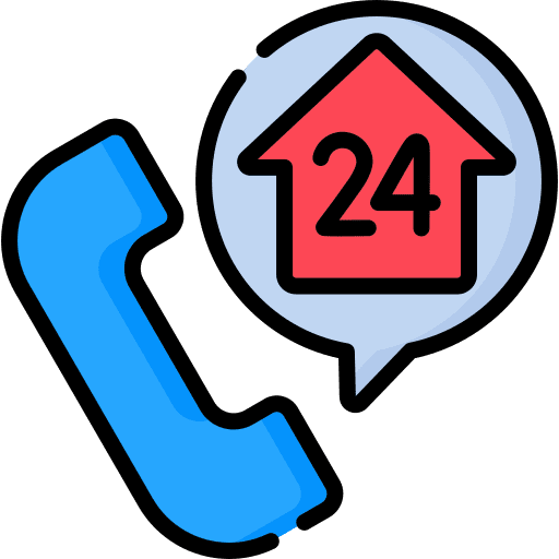 Open 24 hours communications assistance customer support icon