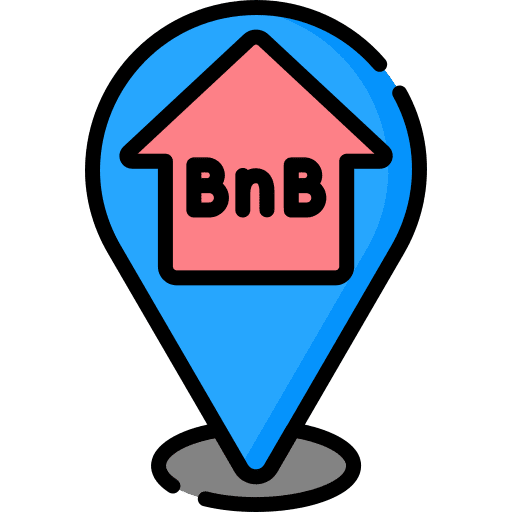 Bed and breakfast b&b maps and location travel icon