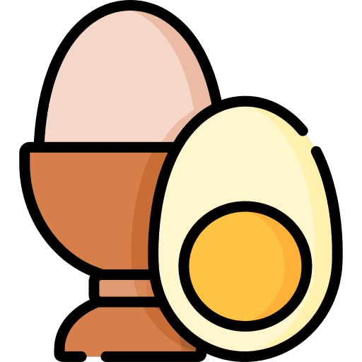 Boiled egg food and restaurant boiled egg healthy food icon