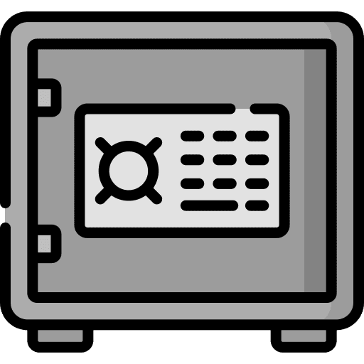 Safety box locker protection security icon