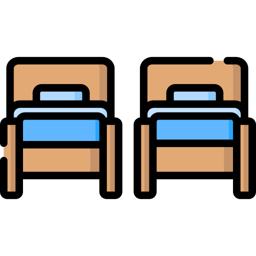 Twin beds hotel bedroom twin beds icon