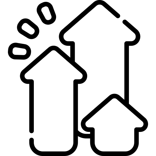 Growth bar graph arrows statistics icon