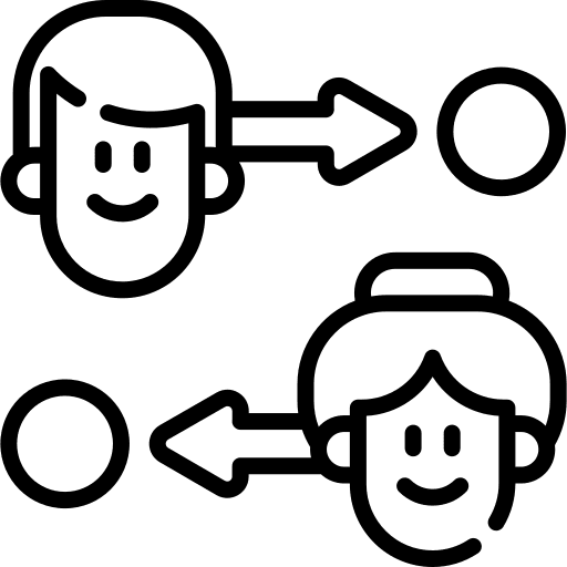 Distribution duties business and finance employees icon