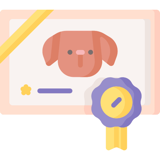 Certificate pet dog animals icon