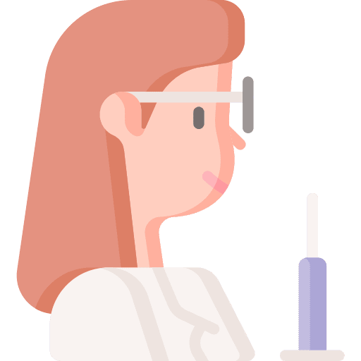 Doctor woman profile vaccine icon
