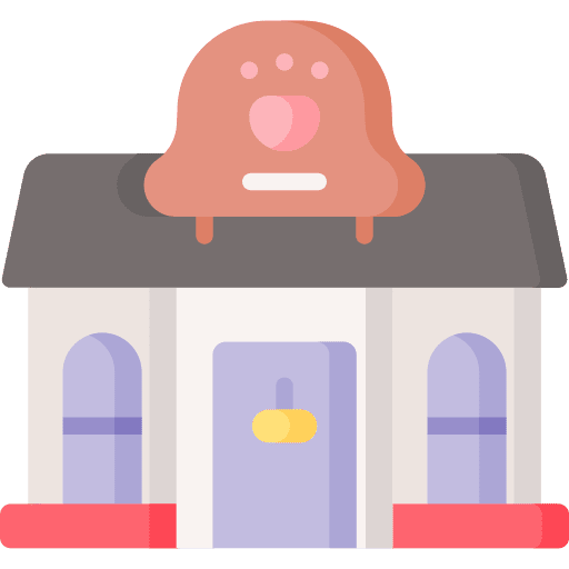 Pet shop building architecture and city architectonic icon