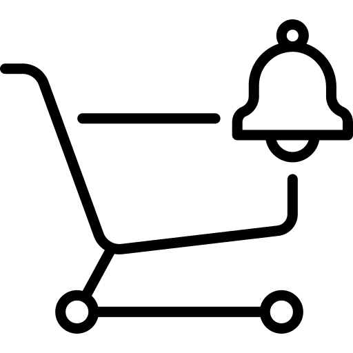 Shopping cart commerce bell shopping icon