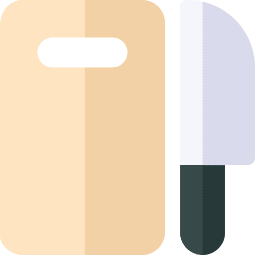 Cutting board utensils table knife icon