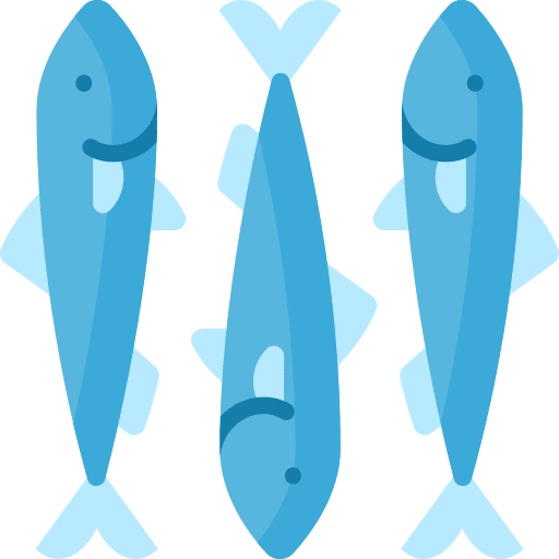 Sardines sea food and restaurant sardines icon