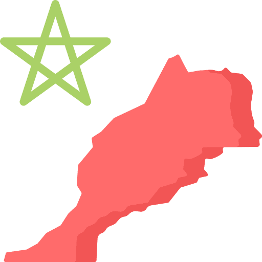 Morocco country map geography icon