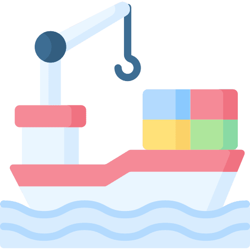 Cargo ship container transport industry icon