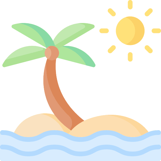 Island ocean palm tree nature icon