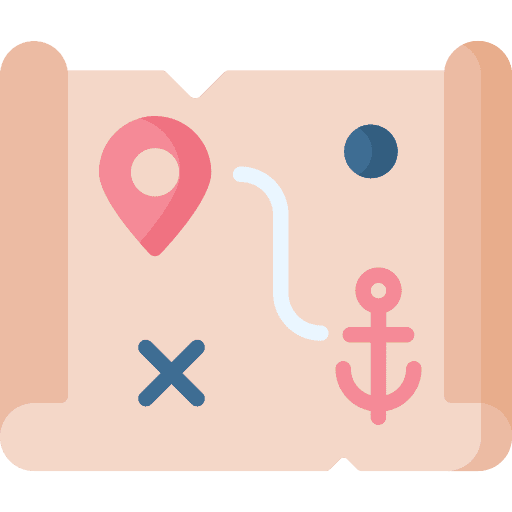 Map sailing anchor map icon