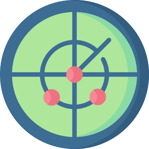 Radar transportation maps and location electronics icon