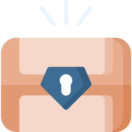 Chest treasure gold pirate icon