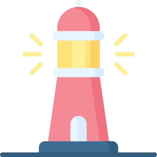 Lighthouse light architecture and city building icon