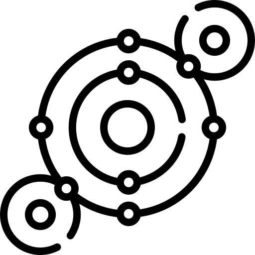 Chemical bond molecular structure atomic education icon