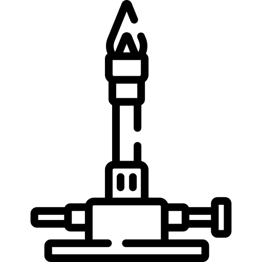 Bunsen burner education laboratory flask icon