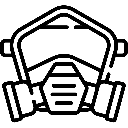 Gas mask chemistry laboratory safety icon