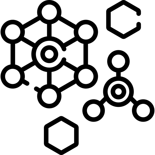 Molecules chemistry network biological icon