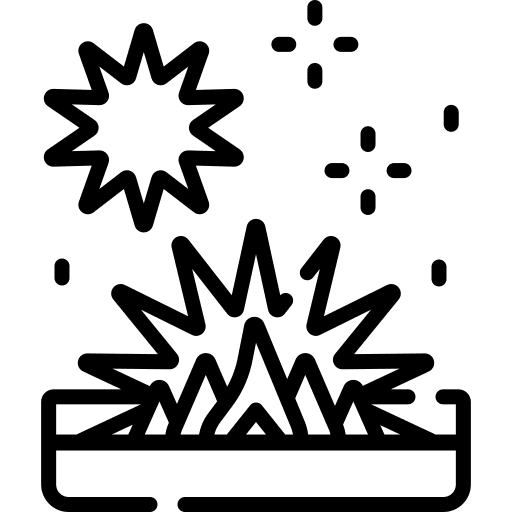Chemical reaction laboratory education combustion icon