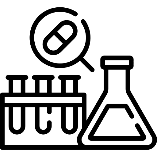Medical laboratory blood sample science lab icon