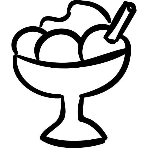 Ice cream hand drawn dessert cup dessert ice cream hand drawn cooking icon