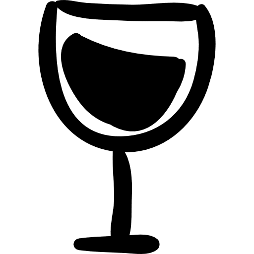 Wine glass hand drawn drink wine glass hand drawn cooking hand drawn icon