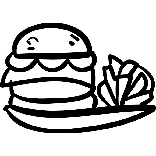 Burger and chips fast food food chip icon