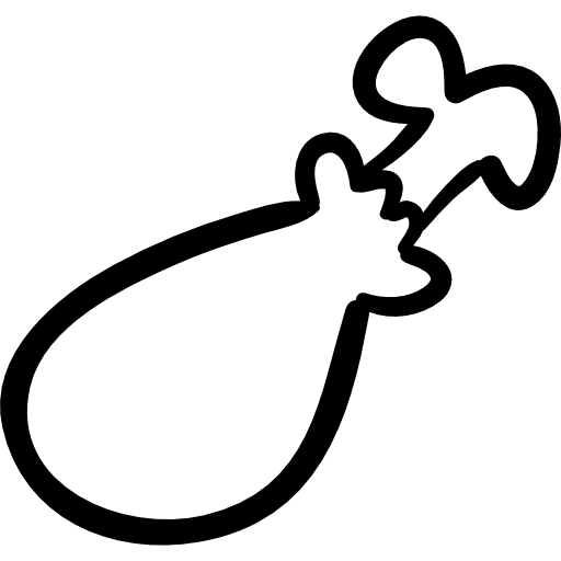 Chicken bone with meat outlined hand drawn food part food bone icon