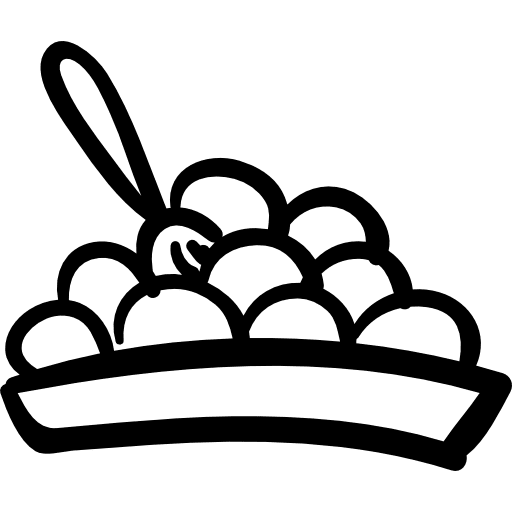 Plate of fruits plate hand drawn foods icon