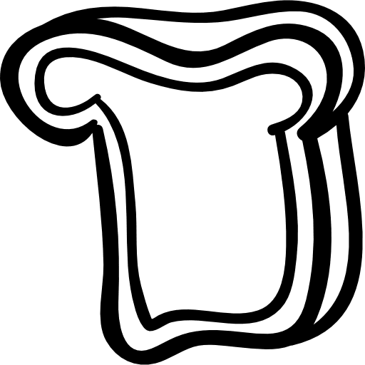 Bread slice hand drawn food hand drawn slices bread icon