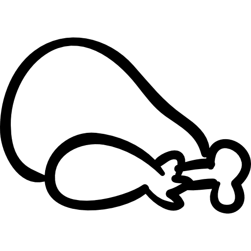 Chicken hand drawn animal outlined food icon