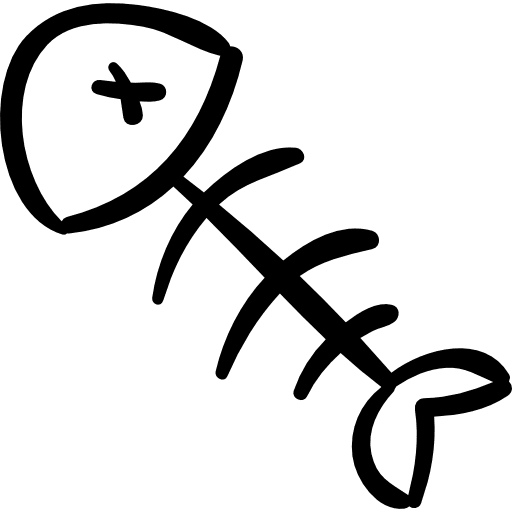 Fish skeleton hand drawn bones hand drawn cooking skeletons bone icon